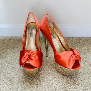 High heel open toe pumps
